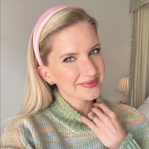 J crew satin padded headband in pink